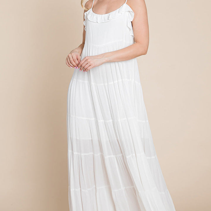 Tiered Tie Strap Cami Maxi Dress