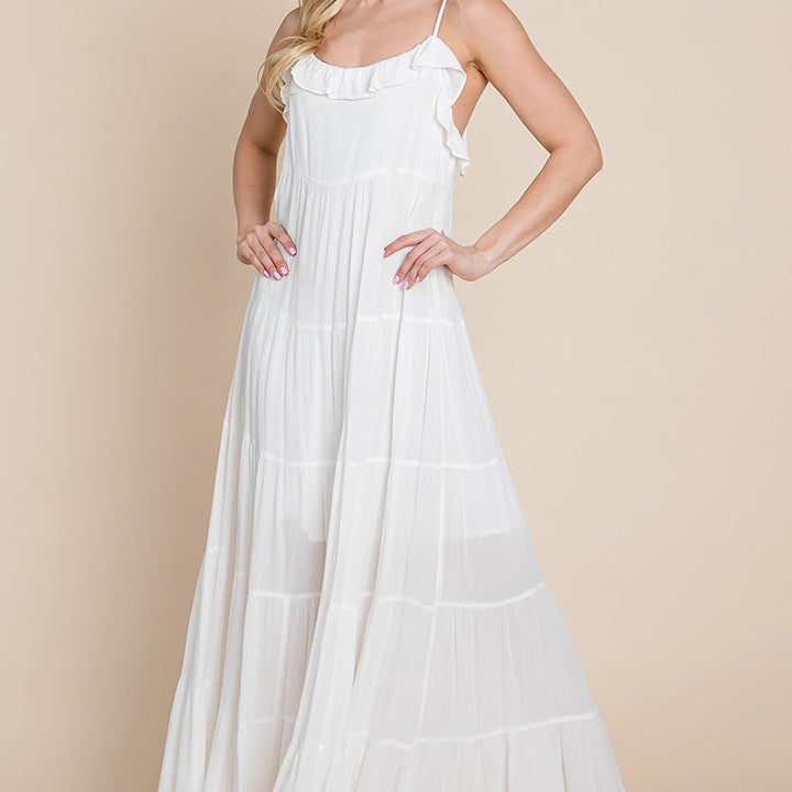 Tiered Tie Strap Cami Maxi Dress