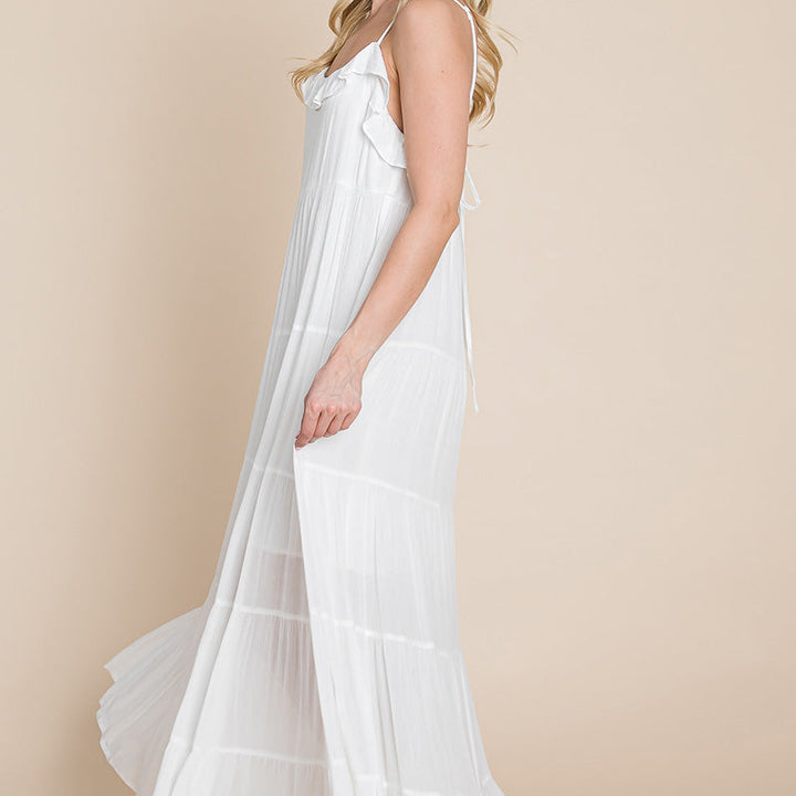 Tiered Tie Strap Cami Maxi Dress