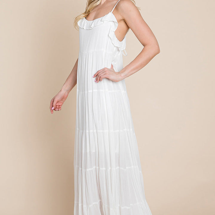 Tiered Tie Strap Cami Maxi Dress