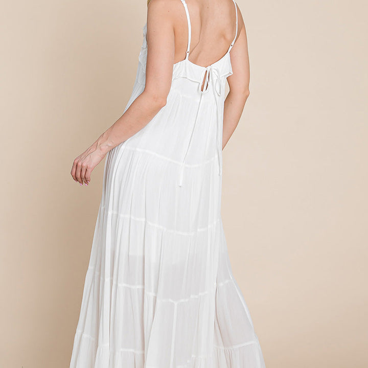 Tiered Tie Strap Cami Maxi Dress