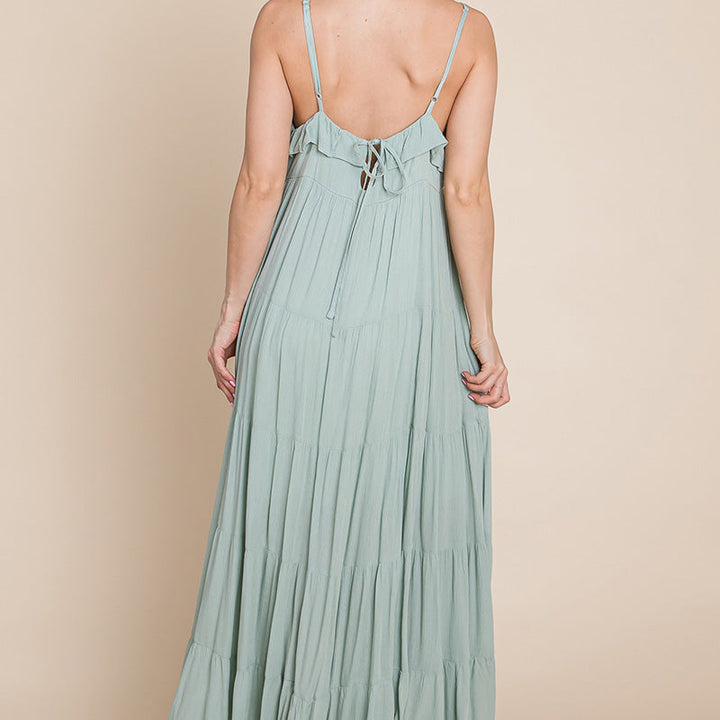 Tiered Tie Strap Cami Maxi Dress