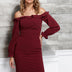 Women's Off Shoulder Bodycon Dress In Red